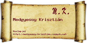 Medgyessy Krisztián névjegykártya